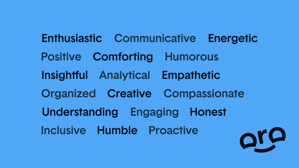 Word chart of how Thoropass team members describe the women of Thoropass