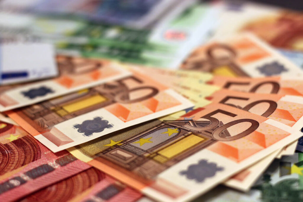 A pile of Euros representing a GDPR fine