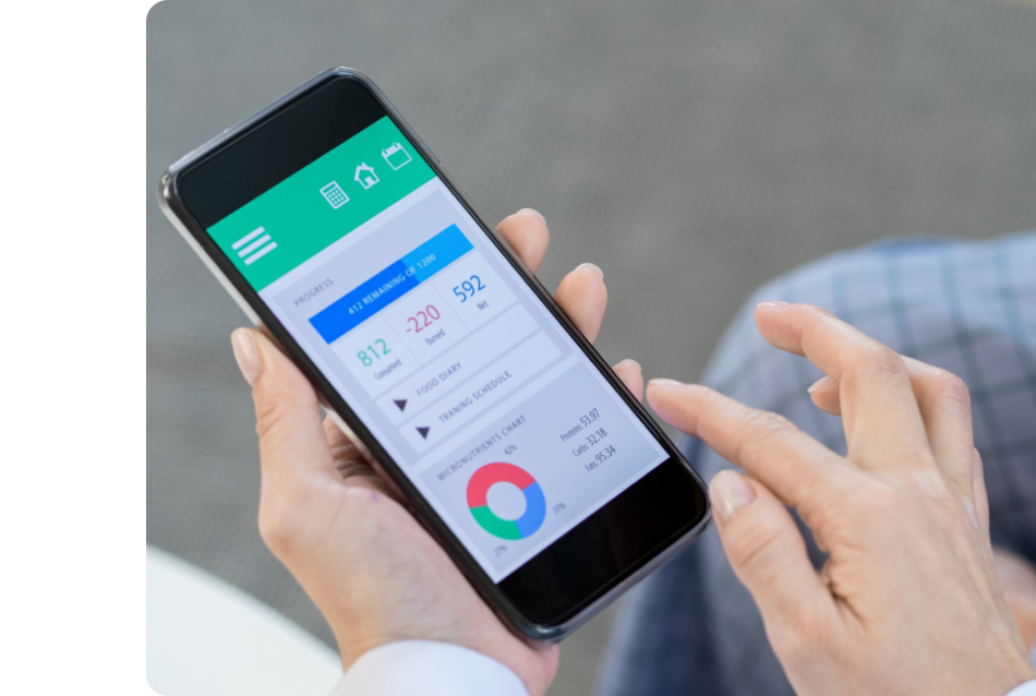 A user navigates a healthtech application on their smartphone