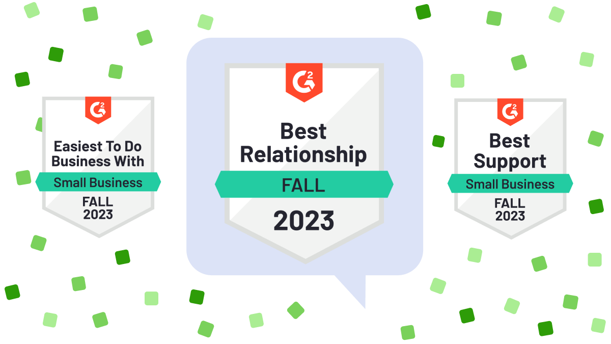 Fall 2023 G2 badges for Best Relationship