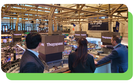 Thoropass founders look at the Thoropass brand takeover of the NYSE